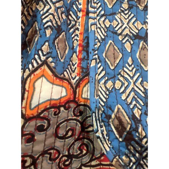 Reversible Quilted Jacket Abstract Print & Vibrant Patterns Cottage Core Boho - Picture 6 of 6